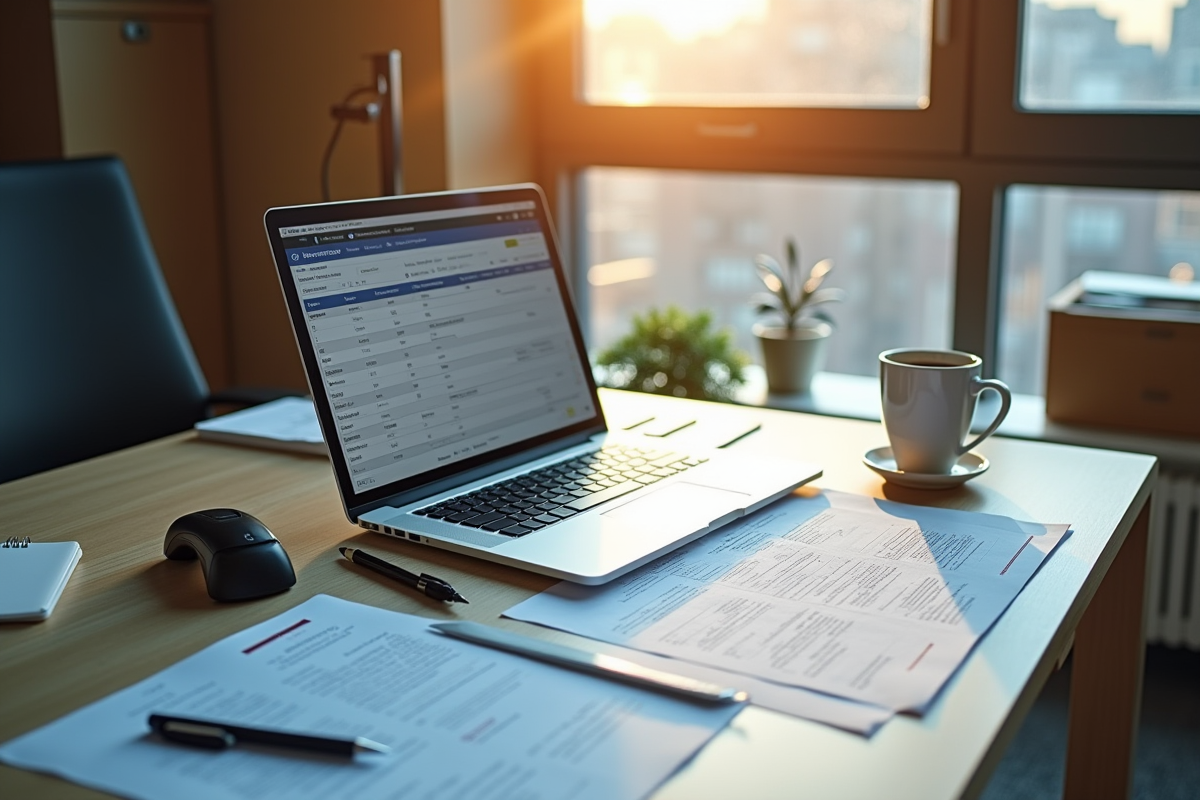 Bureau avec logiciel de gestion d