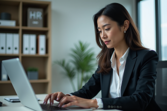 Femme d affaires regardant un tableau de gestion du temps