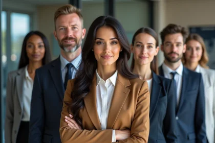 Groupe divers d'adultes dans un bureau moderne
