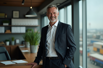 Homme d'affaires en costume dans un bureau à Rungis