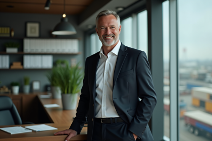 Homme d'affaires en costume dans un bureau à Rungis